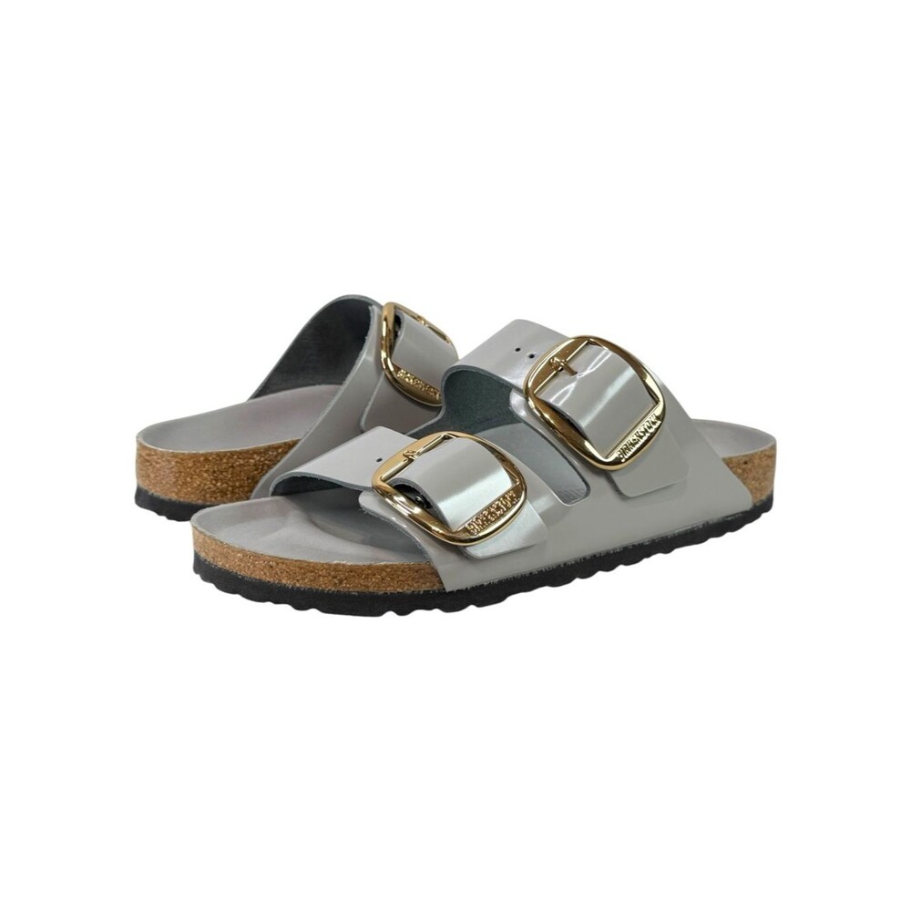 Birkenstock Arizona Big Buckle High Shine Stone Coin Patent Leather Sandals, 41